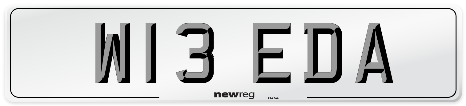 W13 EDA Number Plate from New Reg